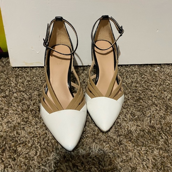 Black, tan, and white 27 edit heels - Picture 2 of 7